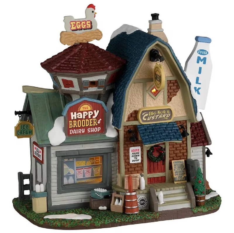 Lemax Harvest Crossing Lighted Building: The Happy Brooder & Dairy Shop #25913