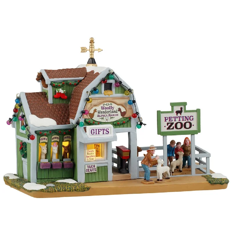 NEW 2024 Lemax Harvest Crossing Lighted Building: Woolly Wonderland Alpaca Ranch #45239