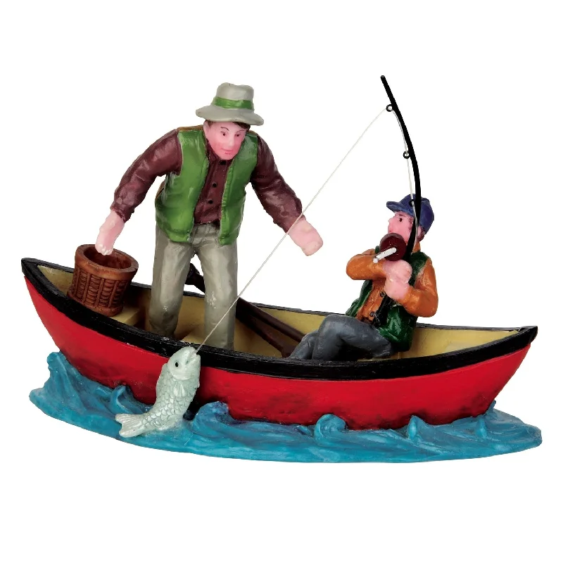 Lemax Plymouth Corners Figurine: Canoe Catch #52344