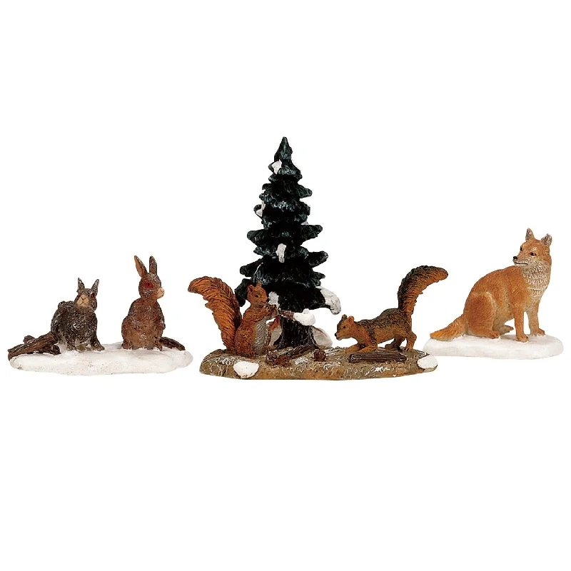 Lemax Vail Village Figurines: Woodland Animals, Set of 4 #12516