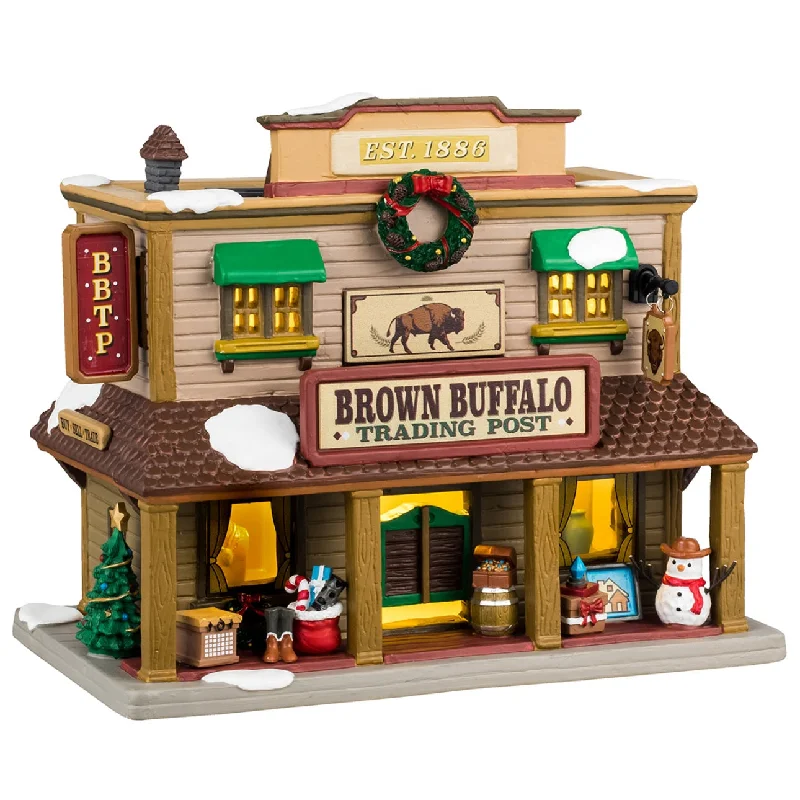 NEW 2024 Lemax Vail Village Lighted Building: Brown Buffalo Trading Post #45230