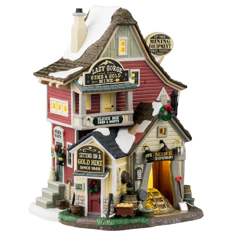 NEW 2024 Lemax Vail Village Lighted Building: Lazy Gorge Gems & Gold Mine #45233