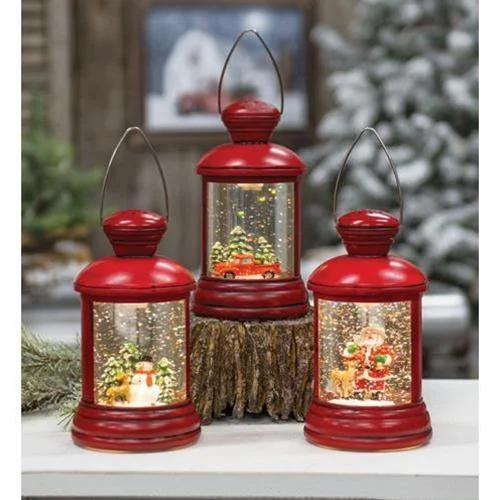 Musical Spinning Holiday Scene Water Globe, Set of 3