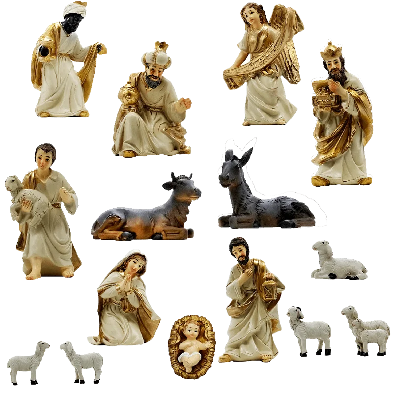 NATIVITY FIGURES SET- CHRISTMAS NATIVITY - RESIN