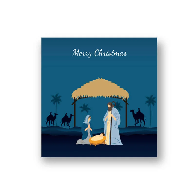 NATIVITY SCENE WITH THREE WISE MEN - CHRISTMAS GREETING CARD