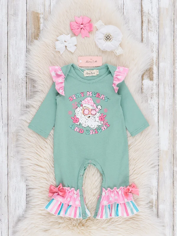 Olive Merry & Bright Ruffle Romper