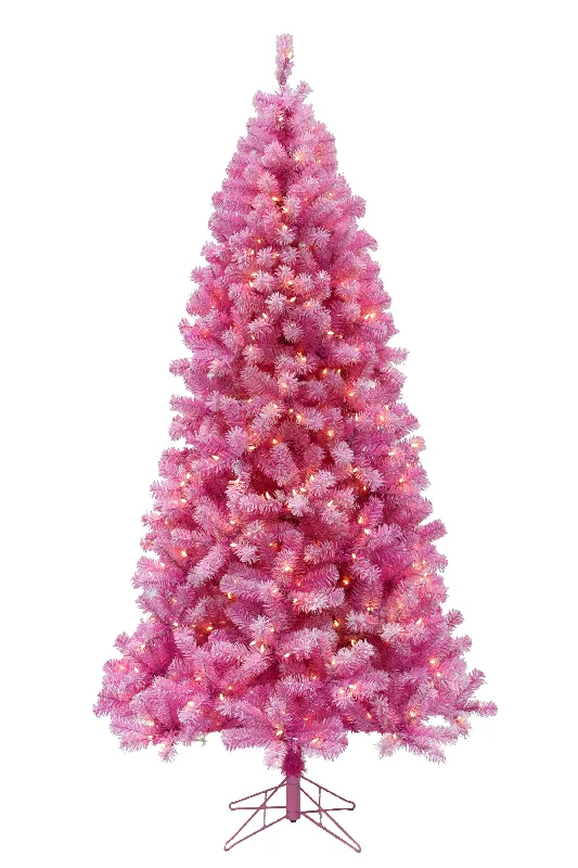 OPEN BOX 6.5' Prelit Light Pink Christmas Tree with Warm White Lights