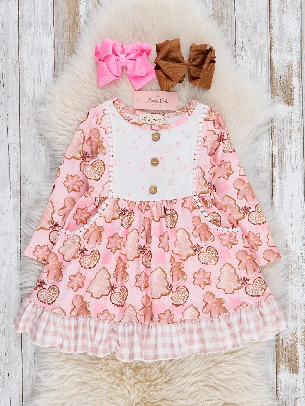 Peach Holiday Sugar Cookies Ruffle Dress