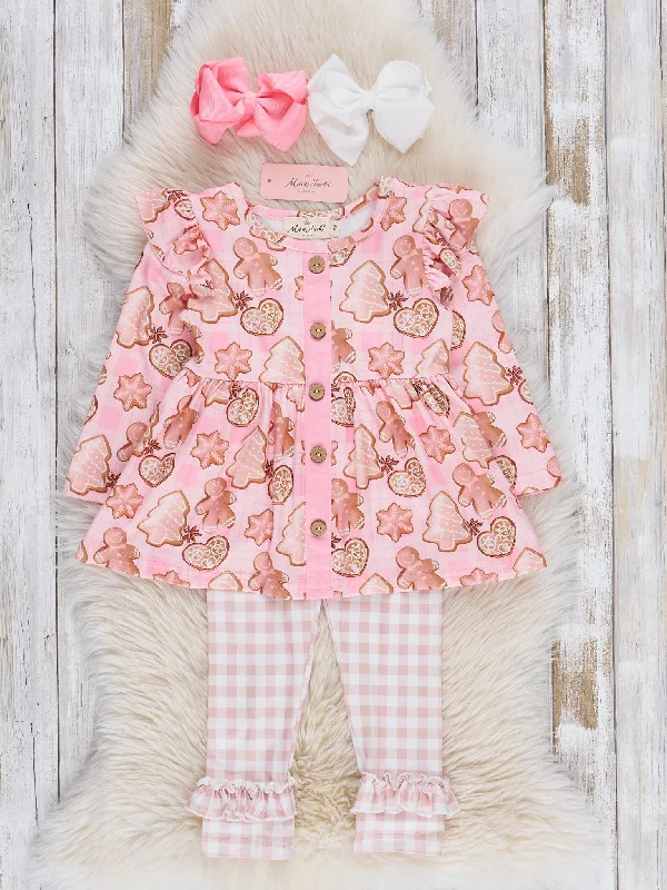 Peach Holiday Sugar Cookies Ruffle Outfit