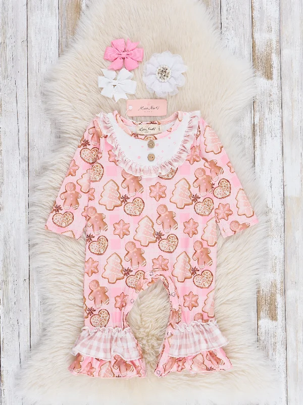 Peach Holiday Sugar Cookies Ruffle Romper