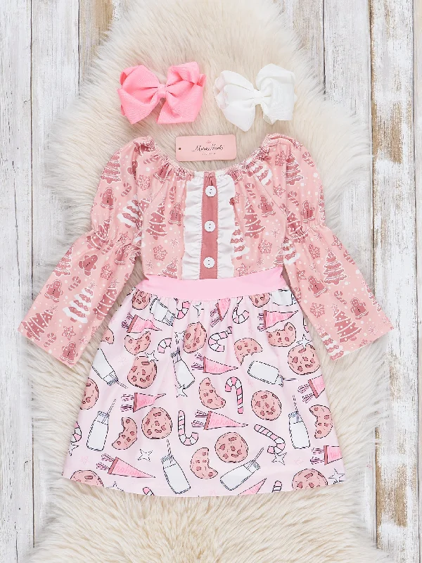 Pink Cookies & Milk Ruffle Dress