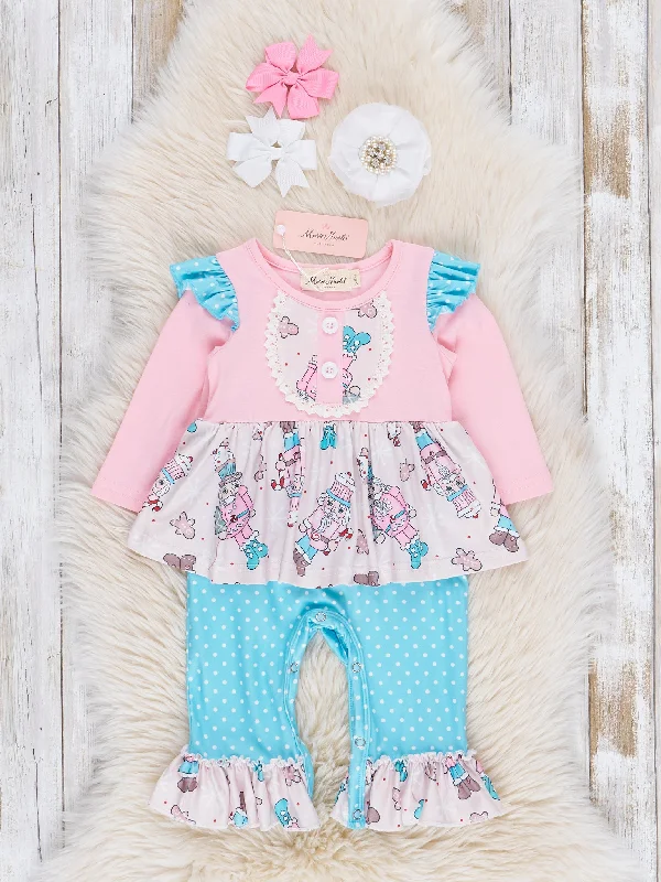 Pink Nutcraker Ruffle Romper