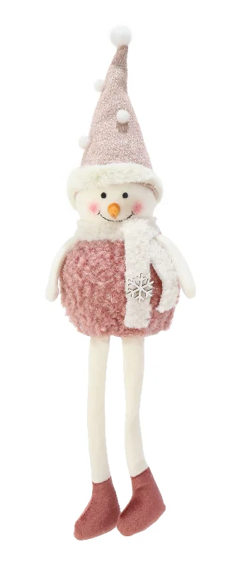 Pink Shelf Sitting Snowman (45cm)