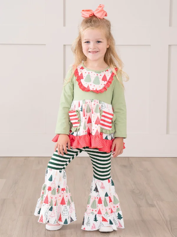 Pocket Flara Bells Outfit - Holiday Evergreens