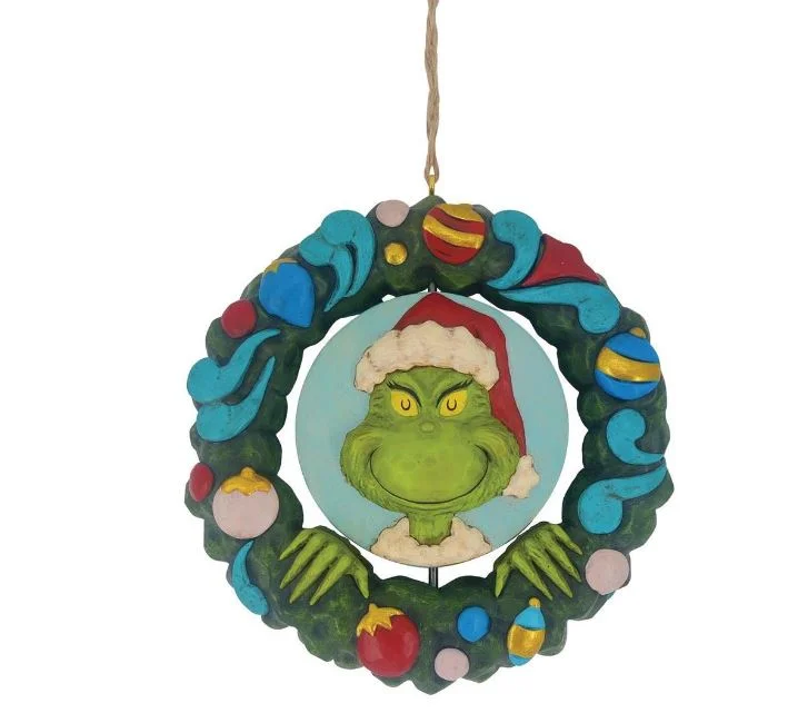 The Grinch  4" Grinch Bust In Wreath Ornament