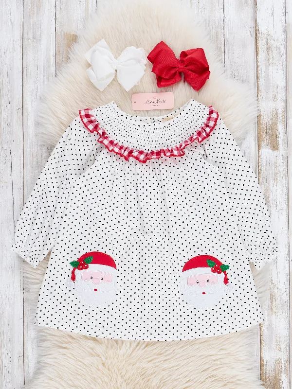 Red & White Santa Smocked Dress - Restocked!