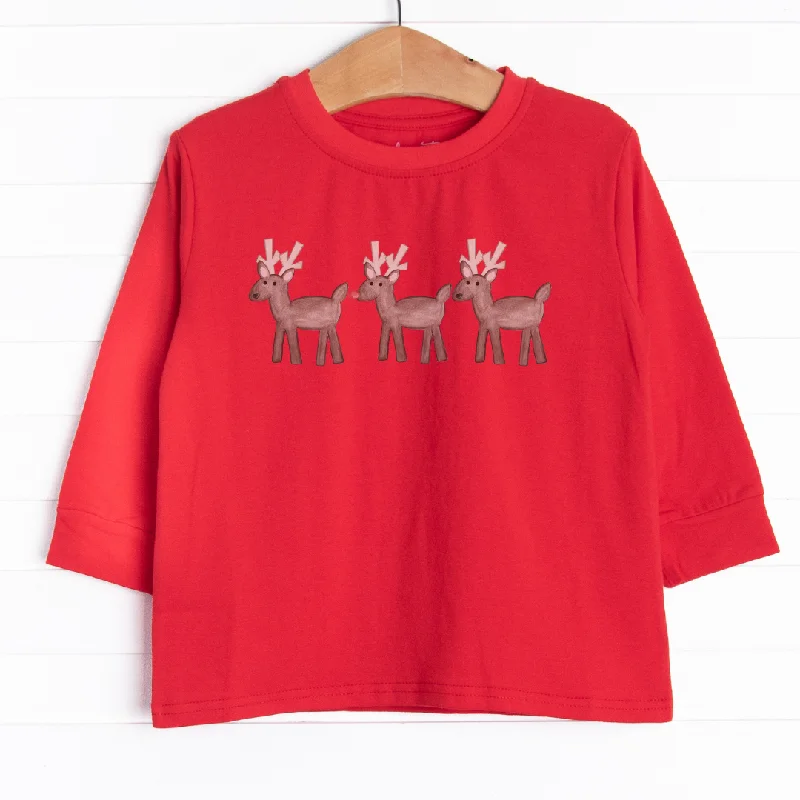 Reindeer Trio Long Sleeve Graphic Tee