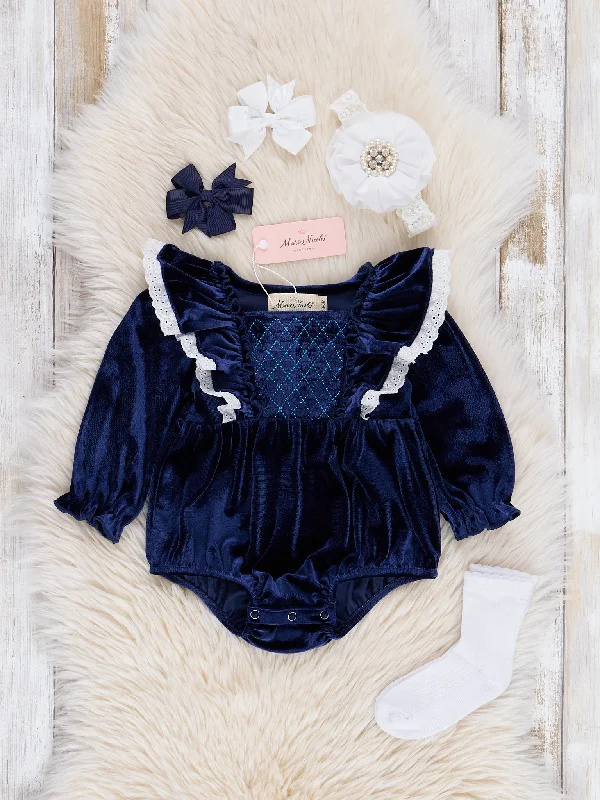 Sapphire Velvet Ruffle Bubble