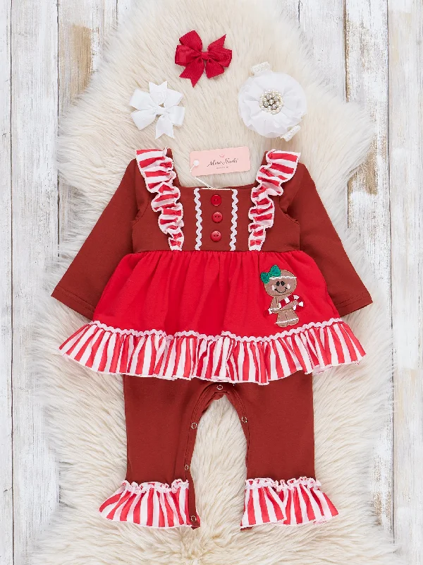 Sassy Gingerbread Ruffle Romper - Restocked!