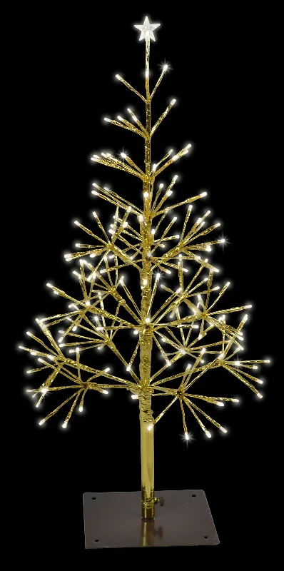 2.5' Shimmering Gold Tree with Warm White Twinkle LED Lights