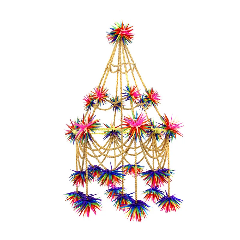 Beaded Rainbow Pajaki Paper Chandelier