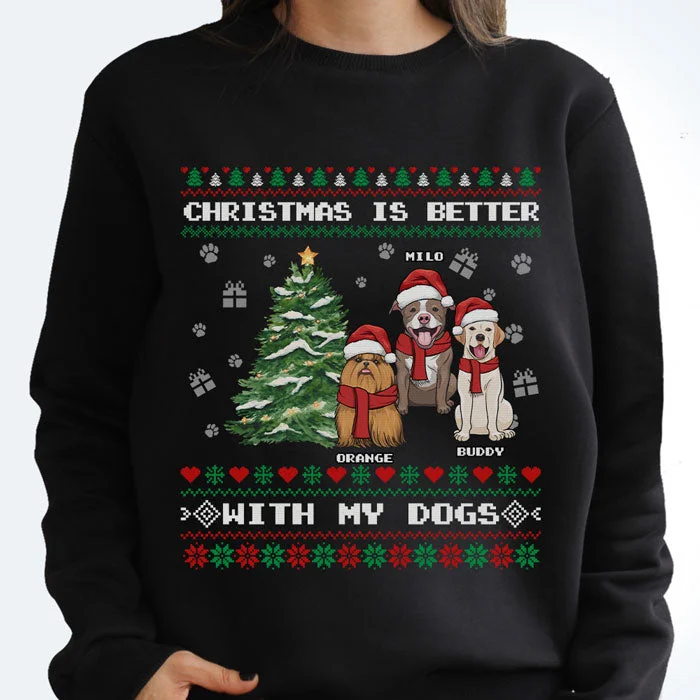 Christmas Is Better With My Dog - Personalized Custom Unisex T-shirt, Hoodie, Sweatshirt - Gift For Pet Lovers, Christmas Gift