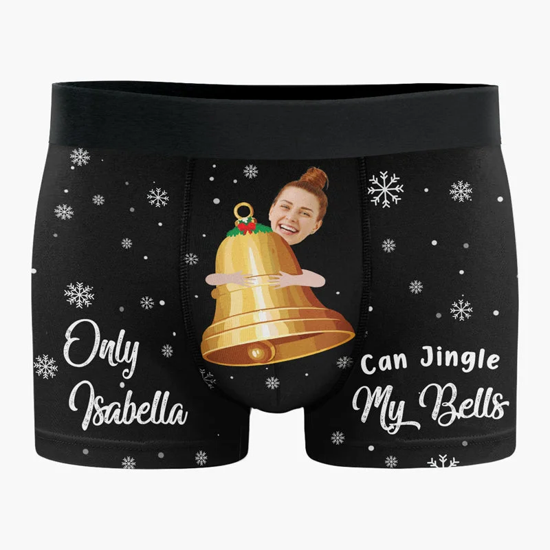 Custom Photo Jingle My Bells - Funny Personalized Custom Boxer Briefs, Men's Boxers - Christmas Gift For Boyfriend, Husband, Anniversary