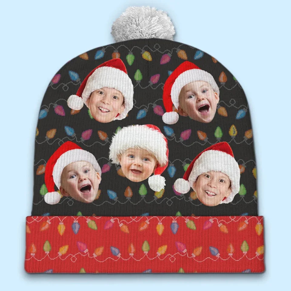 Custom Photo The Greatest Gift One Can Receive On Christmas Is The Love Of Family - Family Personalized Custom Christmas Beanie Hat - Christmas Gift For Family Members