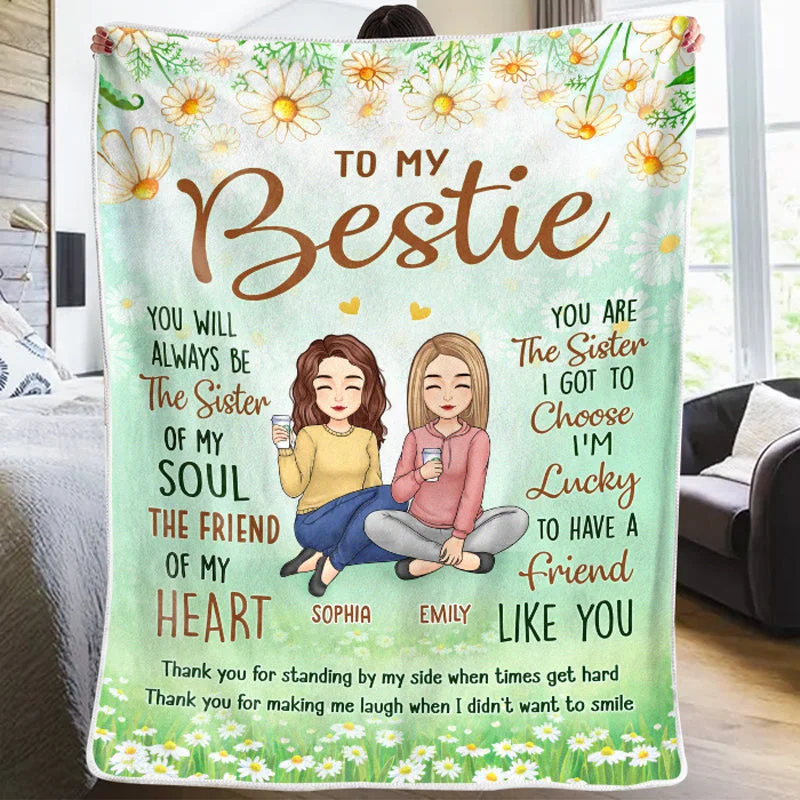 Friendship Is A Sheltering Tree - Bestie Personalized Custom Blanket - Christmas Gift For Best Friends, BFF, Sisters