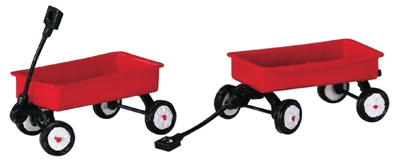 Lemax Accessories <br> Red Wagons, Set of 2