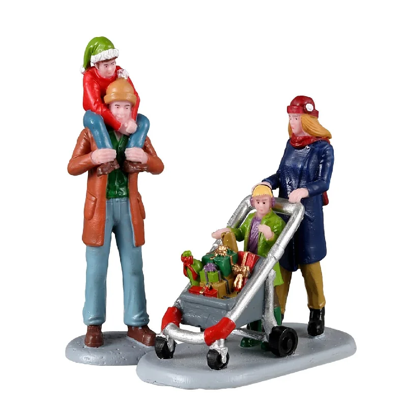 Lemax Figurine <br> Family Holiday Shopping Spree, Set of 2