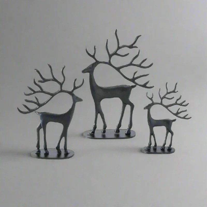 Standing Deer Figurine Trollah Black